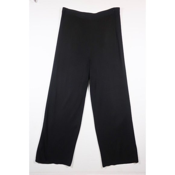 Exclusively Misook Woman Black Wide Leg Pants Pull On Acrylic Blend Size 1X - Picture 6 of 15